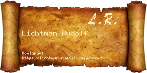 Lichtman Rudolf névjegykártya
